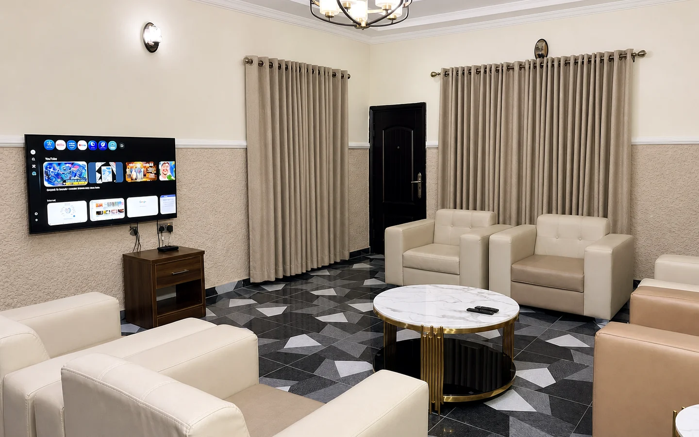 Main living room in a HASKE four-bedroom apartment